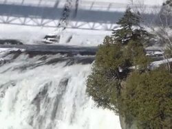 CU Shot of Montmorency Falls / Quebec, Canada Stock Footage