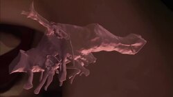 A computer animation depicts the behavior and anatomy of a Tyrannosaurus Rex and a triceratops. Stock Footage