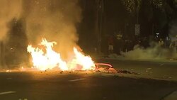 CLEAN : Police and protesters clash in Sao Paulo strike News Clip