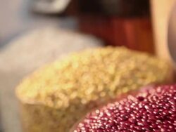 MS PAN R/F Brazilian typical grains / food / Sao Paulo, Brazil Stock Footage