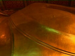Pan Left Shot Reclining Buddha Bangkok Thailand Stock Footage