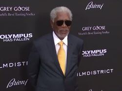 Morgan Freeman at the 'Olympus Has Fallen' Los Stock Footage
