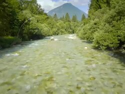 HD: Flying Above Beautiful River Stock Footage