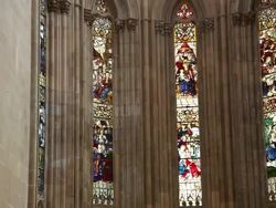 Batalha Monastery (Mosteiro de Santa Maria da Vitoria de Batalha), Interior view of the church Stock Footage