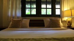 HD Dolly:Pillows placed on the bed Stock Footage