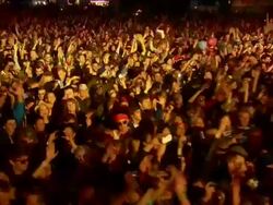 W/S EXT Concert Crowd Festival Night Stock Footage