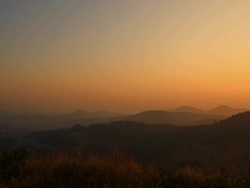 Sunrise or sunset over mountain. Stock Footage