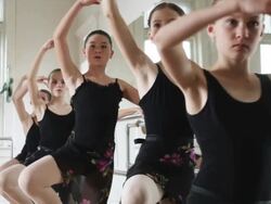 young ballerinas in a row Stock Footage