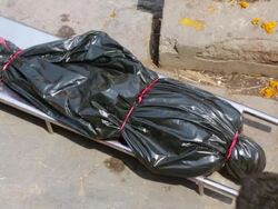 MS Shot over Pashupatinath, Buddhism death / Kathmandu, Nepal Stock Footage