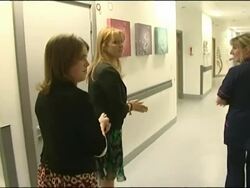 Princess Eugenie makes Charity Visit debut opening a Teenage Cancer Wing Stock Footage