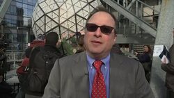 Electricians working atop a New York City skyscraper on Friday installed the last of the 2,688 crystal triangles that give the Times Square New Year's Eve Ball its shimmer, including a panel dreamt up by a 12-year-old former cancer patient. (Dec. 27) News Clip