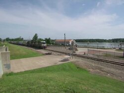 WS View of cargo train / Rock Island, Illinois, United States Stock Footage
