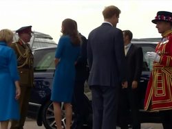 Royals Depart Tower of London on WW1 Centenary News Clip