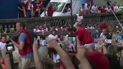 CLEAN : Nerves are high at running of the bulls in Pamplona Spain News Clip