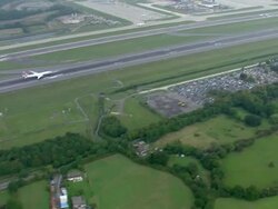 Aerials of British Airways Plane Taking Off News Clip