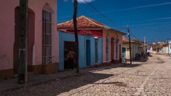 Colorful Colonial houses in Trinidad Cuba Stock Footage