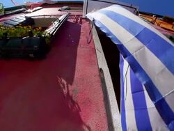 HD SUPER SLOW-MO: Venetian House With Drying Clothes Stock Footage