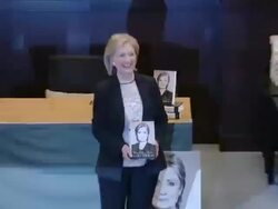 Hillary Rodham Clinton at the Hillary Rodham Clinton Book Signing Stock Footage