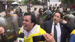 CLEAN : Venezuela opposition deputies clash with soldiers News Clip