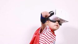 Child with a virtual reality game Stock Footage