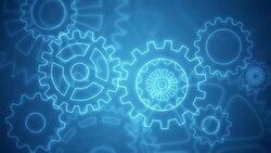 Abstract gears background loopable blue drawing Stock Footage