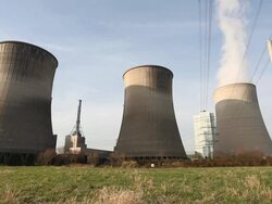 Cooling Towers - power plant Stock Footage