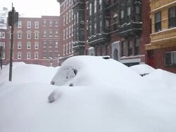 Boston Blizzard 2015. Snowiest Winter in Boston's History Stock Footage