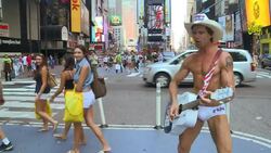 VOICED: In New York's Times Square, it's Naked Cowboys vs. Indians News Clip