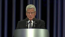 Ceremony Commemorating the Victims of Babiy Yar in Kiev Stock Footage