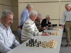 HD: Playing Simultaneous Chess Stock Footage