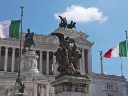 Vittorio Emanuele or Altare della Patria Monument in Rome Stock Footage