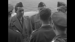 US General Ernest Harmon during tour of Berlin after end of World War II News Clip