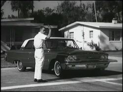 Montage: 1963 Chevy in stop-and-go test Stock Footage