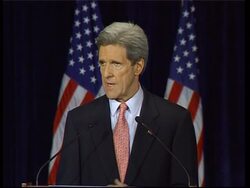 Cheney and Kerry on their respective campaign trials News Clip