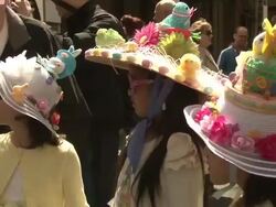 NYC's Annual Easter Bonnet Parade Stock Footage