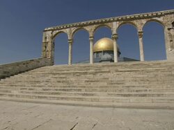WS View of staircases at Dome of the Rock / Jerusalem, Palestine, Israel Stock Footage