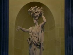 Gardens of Chatsworth House, Derbyshire, with Statue of Flora on display in Flora's Temple, England; 2006; short sequence. Stock Footage