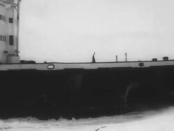 Canadian Ice breaker rescues freighters in Gulf Stock Footage