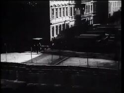 B/W 1961 high angle beginning of Berlin Wall under construction / Berlin, Germany / newsreel Stock Footage