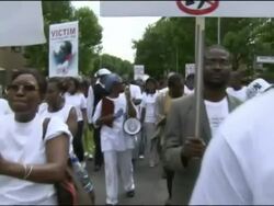 The Value Life Campaign demonstrated against Gun and Knife Crime with a Peace Walk Stock Footage
