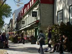 Sainte Anne Street With Musicians Stock Footage