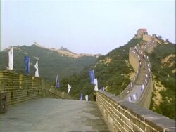 WA  Great Wall of China in to distance, Badaling, China Stock Footage