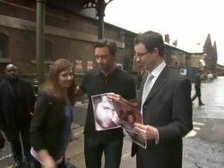 Hugh Jackman absaeil for Help the Heroes/ X-Men origins: Wolverine Stock Footage