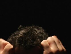man pulling hair in frustration Stock Footage