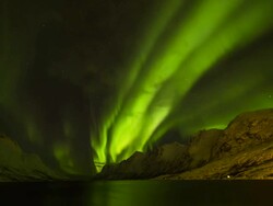 Aurora Borealis, Northern Lights, Troms region, Norway Stock Footage