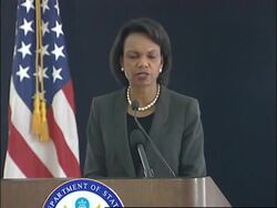 WRAP AP pix of US Sec of State Rice presser News Clip
