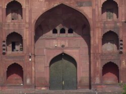 WS  Doorways of Red Fort  / New Delhi, Dehli, India Stock Footage