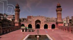 Wazir Khan Mosque Central Courtyard 1 Stock Footage