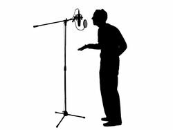 Alpha Mask - Man Singing Into Studio Microphone Stock Footage