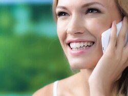 Woman talking on cell phone Stock Footage